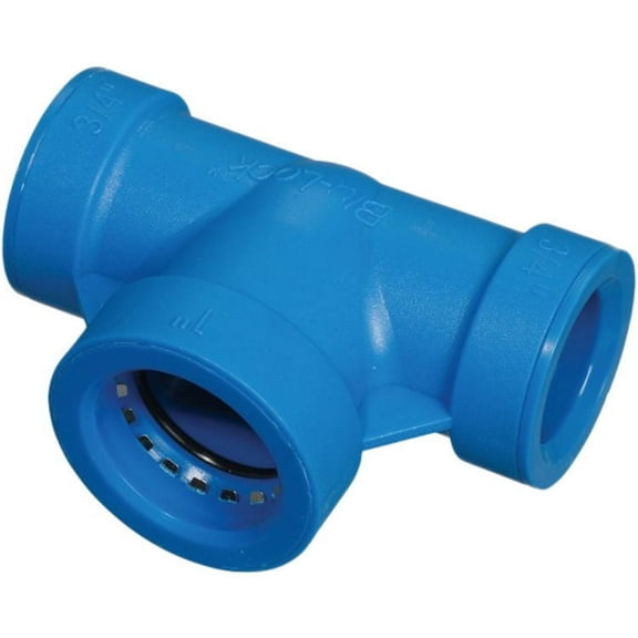 Hydro-Rain BL401-102 1 inch Blu-Lock x 3/4 inch Blu-Lock Bullhead Tee