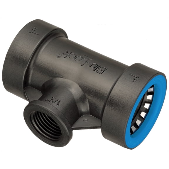 Hydro-Rain Blu-Lock Tee Adapter-Size:1" BL x 1/2" FPT