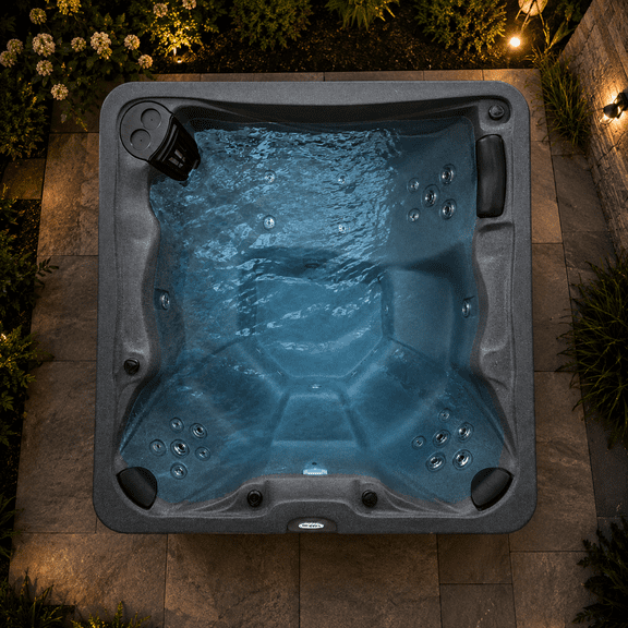 Hydro Spas Hot Tub HYD-650 Square Gray 6-Person with 29 Therapy Jets