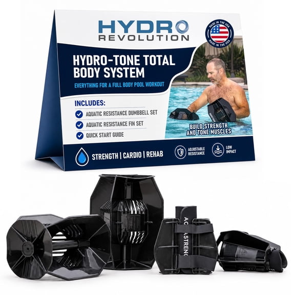 Hydro-Tone Total Body Pool Exercise System with Bells and Fins 2 Count