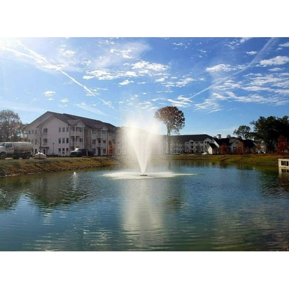 Hydro Torque Series Floating Fountain for Lake, Pond, Pool | 1/2 HP Motor | 8 Spray Patterns |Commercial or Residential | No Assembly Required | 3 LED Lights