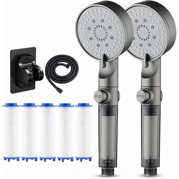 High-Pressure 5-Mode Filtered Shower Head, Built-in Power Wash Capacity Handheld Filtered Hard Water Shower Head