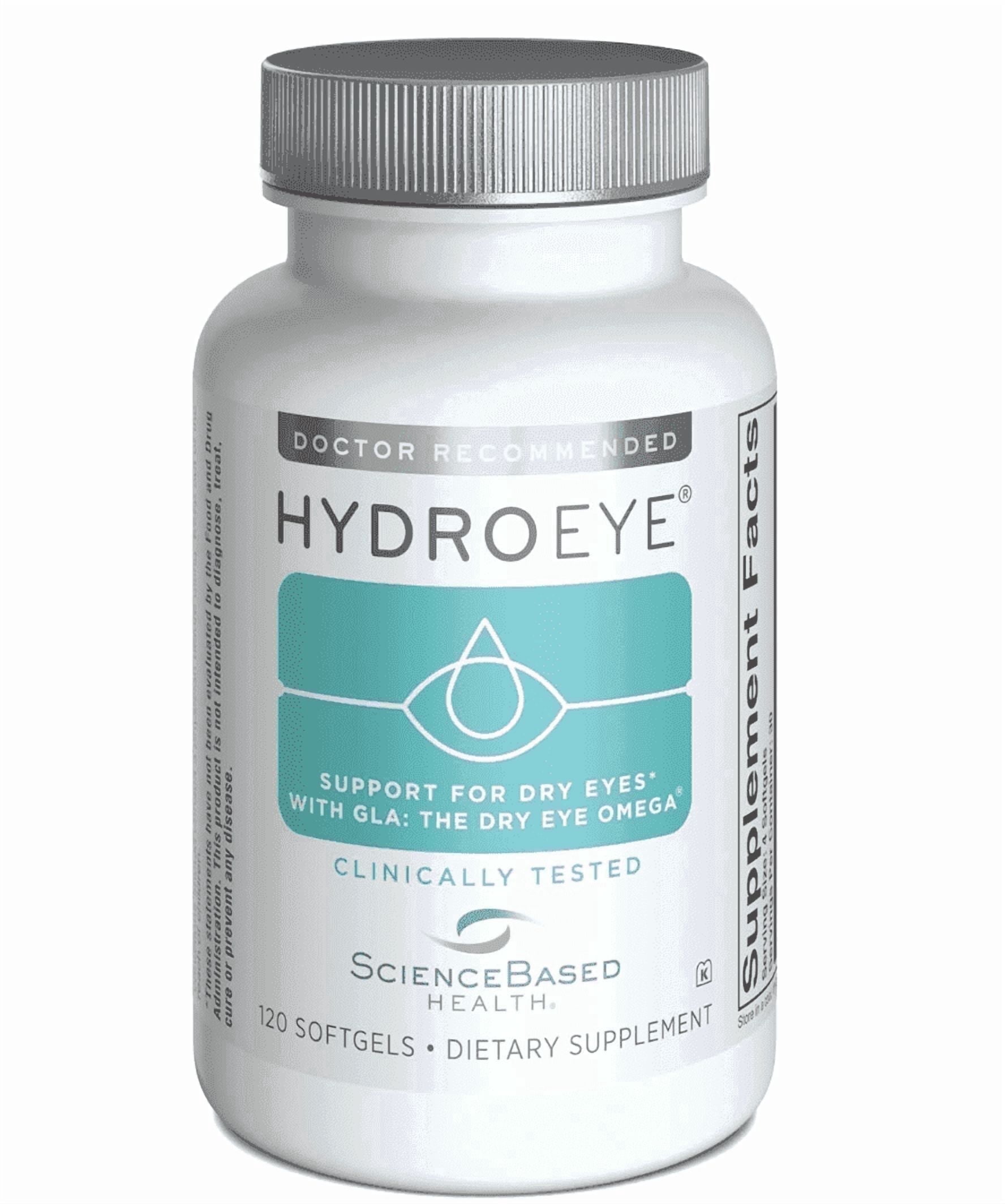 HydroEye Dry Eye Supplement with GLA, Omega-3 EPA/DHA, Supports Tear Film and Ocular Surface, 120 Softgels
