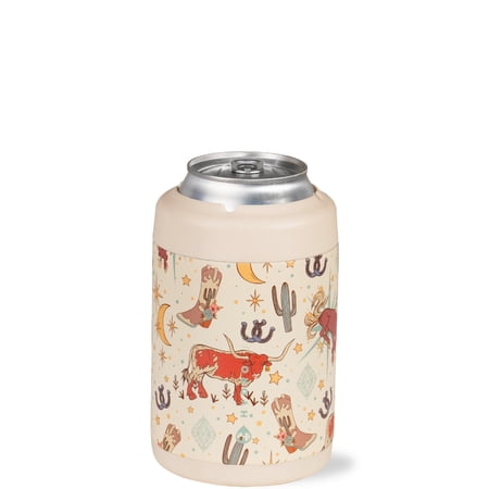 HydroJug Can Cooler - Standard 2-in-1 Insulated Can Cooler Cup 12oz - Stainless Steel, Non-Slip Rubber Base, Screw-Top Lid - Rodeo