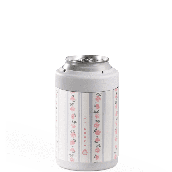 HydroJug Can Cooler – Insulated Stainless Steel Can Cooler Cup with Screw-Top Collar & Rubber Base - Standard 12oz, Primrose