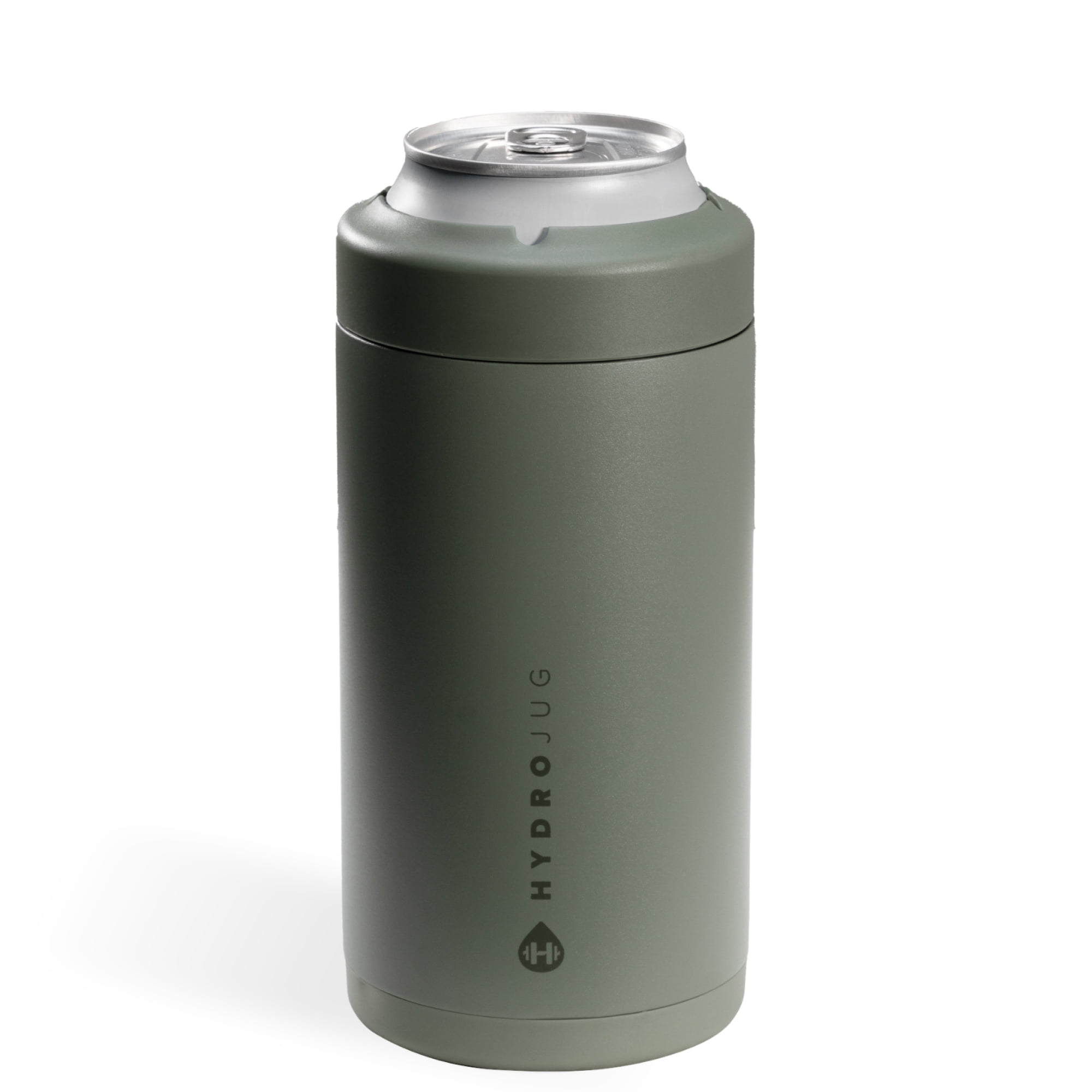 HydroJug Can Cooler - Standard 2-in-1 Insulated Can Cooler Cup 16oz - Stainless Steel, Non-Slip Rubber Base, Screw-Top Lid - Courtyard