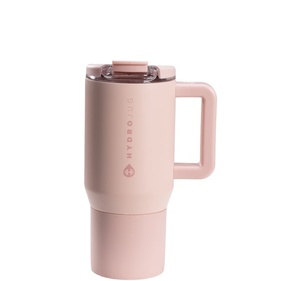 HydroJug Coffee Traveler 20 oz - Leak-Resistant, Ceramic-Lined Insulated Travel Coffee Mug for Hot or Cold Drinks with Flip Lid, Dusty Rose