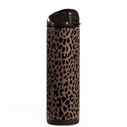 HydroJug Ease2o Insulated Stainless Steel Water Bottle with Straw & Chug Lid, Leak-Resistant, Cup Holder Friendly   24oz, Brown Leopard