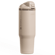 HydroJug Ease2o Insulated Stainless Steel Water Bottle with Straw & Chug Lid, Leak-Resistant, Cup Holder Friendly   40oz, Dune
