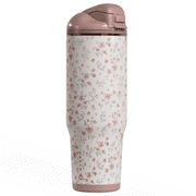 HydroJug Ease2o Insulated Stainless Steel Water Bottle with Straw & Chug Lid, Leak-Resistant, Cup Holder Friendly   40oz, Magnolia