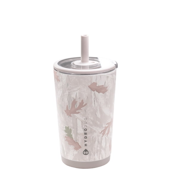 HydroJug Everyday Tumbler – Ceramic-Lined Insulated Tumbler with Straw and Soft-Touch Lid, Cup Holder Friendly – 14 oz, Camo