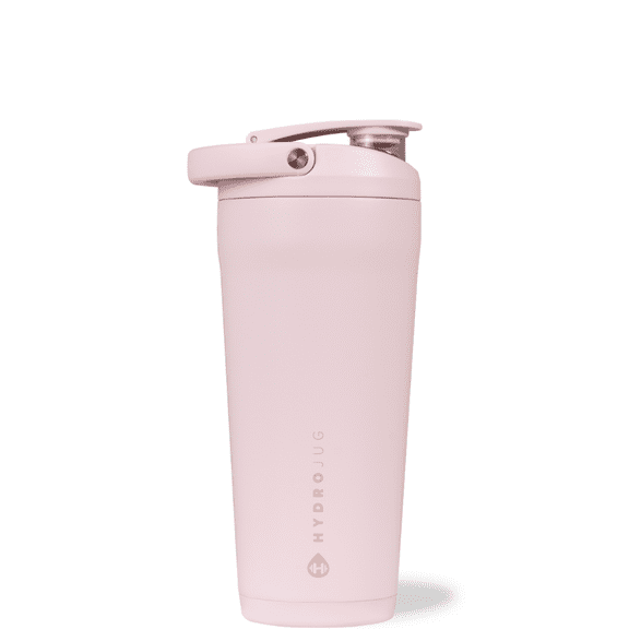 HydroJug Stainless Steel Shaker 24 oz - Insulated, Leakproof, BPA-Free with Silent Mixing Grate - for Fitness, Sports & Everyday Use - Pink Sand