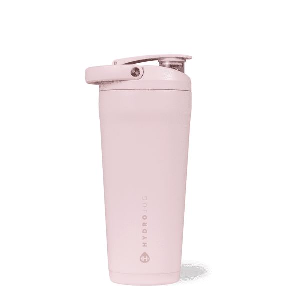 HydroJug Stainless Steel Shaker 24 oz - Insulated, Leakproof, BPA-Free with Silent Mixing Grate - for Fitness, Sports & Everyday Use - Pink Sand