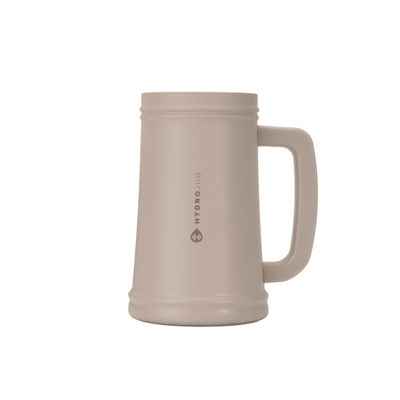 HydroJug Stein 32 oz Insulated Beer Mug with Handle, Ceramic-Lined, Dune