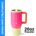 thumbnail image 1 of HydroJug Traveler 20 oz Water Bottle, Stainless Steel Insulated Tumbler with Flip Straw and Handle - Orchid, 1 of 6