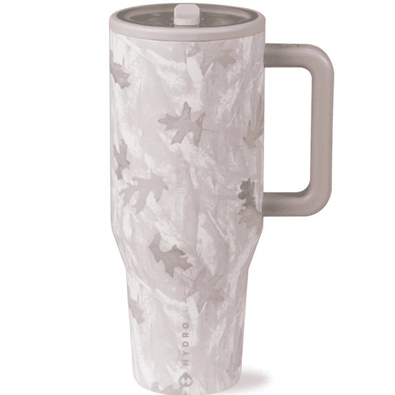 HydroJug Traveler 40 oz Water Bottle, Stainless Steel Insulated Tumbler with Flip Straw and Handle - Camo