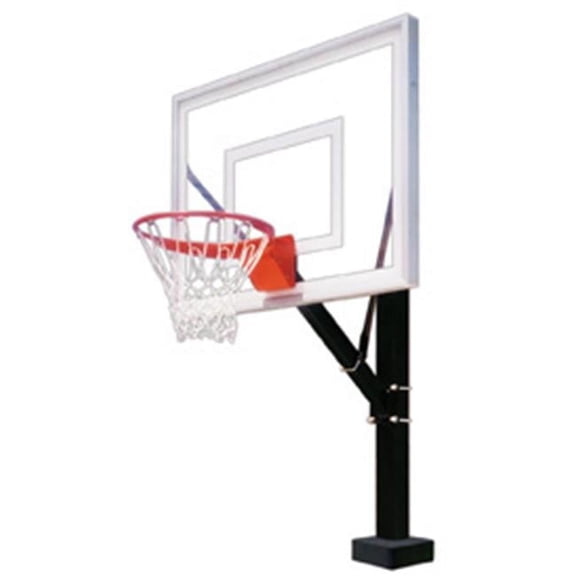 HydroSport III Stainless Steel-Acrylic Fixed Poolside Basketball System, Gold