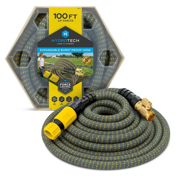 HydroTech Burst Proof Expandable Garden Hose - Water Hose, 5/8 in Dia. x 100 ft.