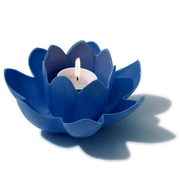 HydroTools 7.5" Swimming Pool or Spa Blue Floating Flower Candle Light