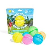 Hydroburst 6-Pack Reusable Silicone Water Balloons, Includes 6 Happy Face Balloons by What Do You Meme?