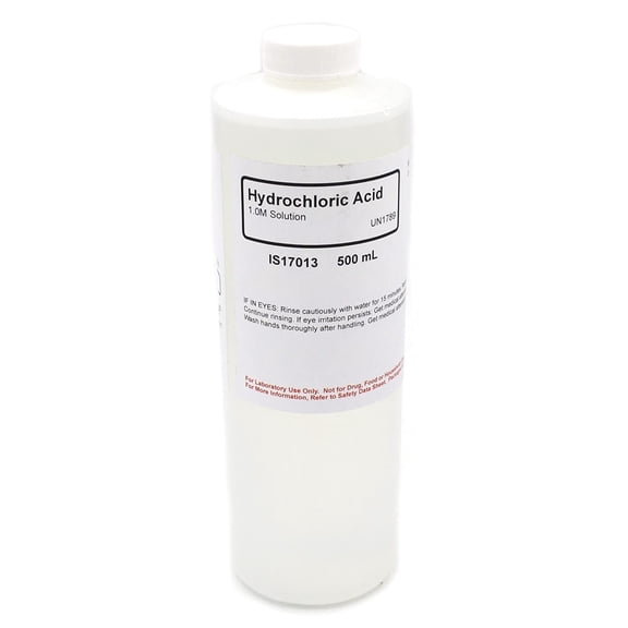 Hydrochloric Acid Solution, 1.0M, 500mL - The Curated Chemical Collection