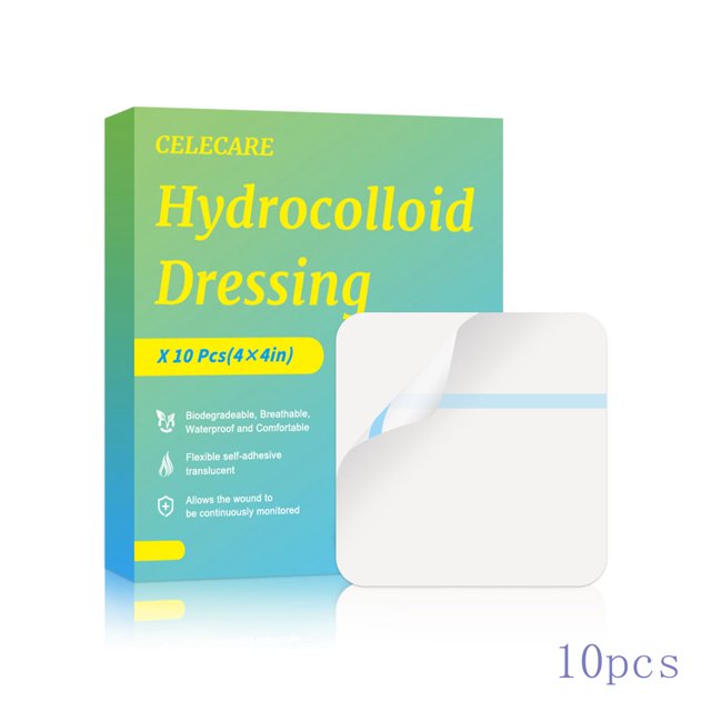 Hydrocolloid Bandage 10 Pack, 4''x4'' Thin Hydrocolloid Wound Dressing