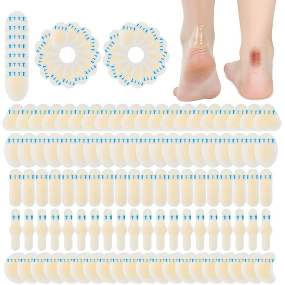 Hydrocolloid Gel Blister Bandages Pads, Advanced Fast Healing Hydrocolloid Gel Bandages for Fingers, Toes, Heels Waterproof Blister Prevention Pads Ultra Thin Adhesive