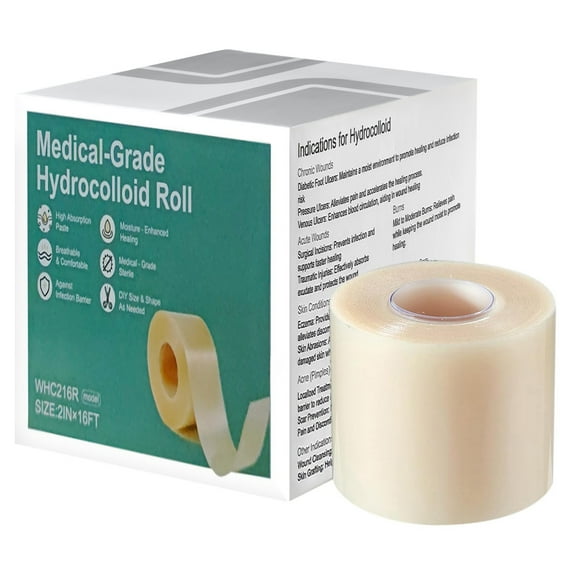 Hydrocolloid Roll 5cm x 5m Cut To Size Patch Extra Large Adhesive Absorbent Flexible Wound Care Dressing Kit for Skin Protection and Healing Makeup Organizers