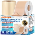 thumbnail image 1 of Hydrocolloid sheeting for wound care, hydrocolloid dressing (2 inches x 16 feet) & scar sheet (2 inches x 16 feet) first aid kit, ultra-absorbent medical-grade hydrocolloid tape self-adhesive for bur, 1 of 4
