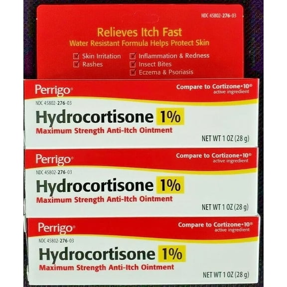 Hydrocortisone Ointment 1% Maximum Strength Anti-Itch - 1oz Tube (3 Pack)