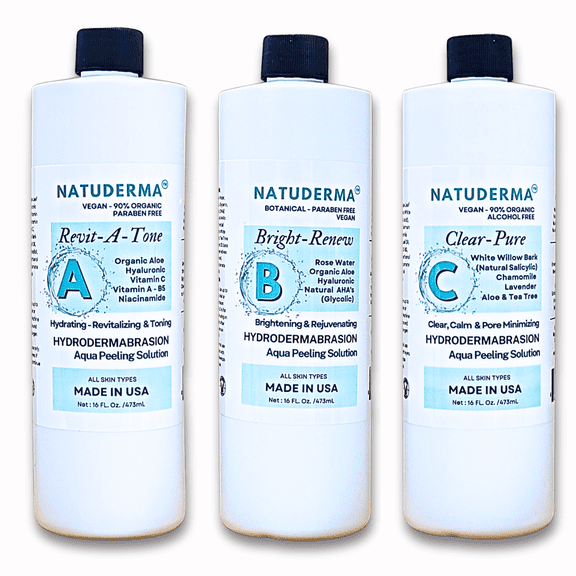 Natuderma Hydrodermabrasion Solution, Vegan, Non-Comedogenic, 3-16 oz