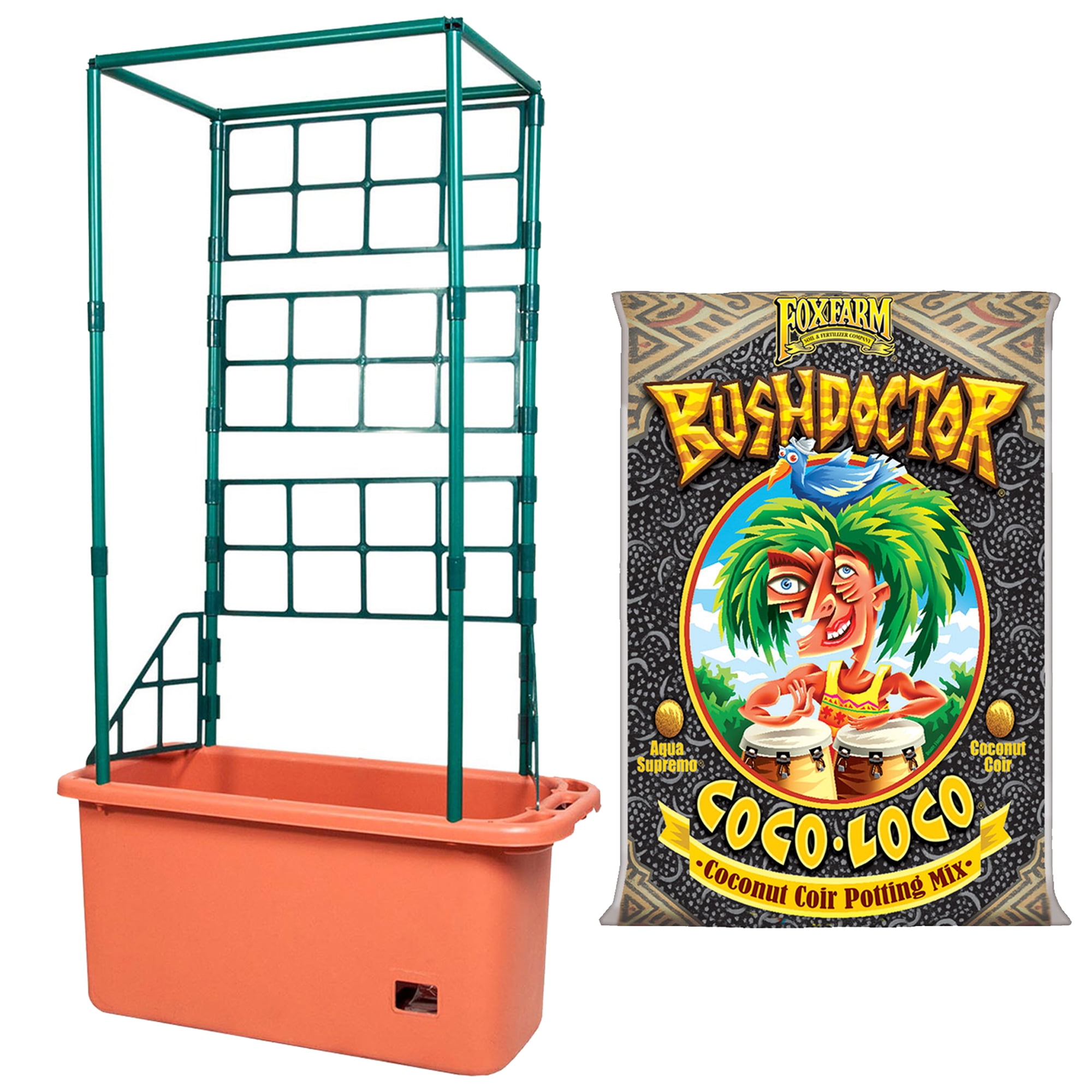 Hydrofarm 10 Gal Gardener w/Trellis & FoxFarm Bush Doctor Coco Loco