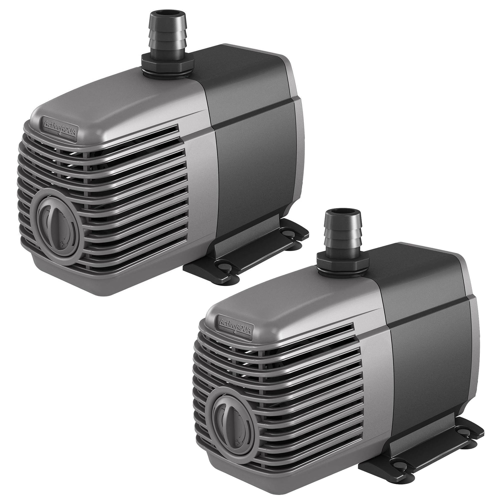 Active Aqua 550 GPH Gray Submersible Hydroponics Water Pump, 2 Pack