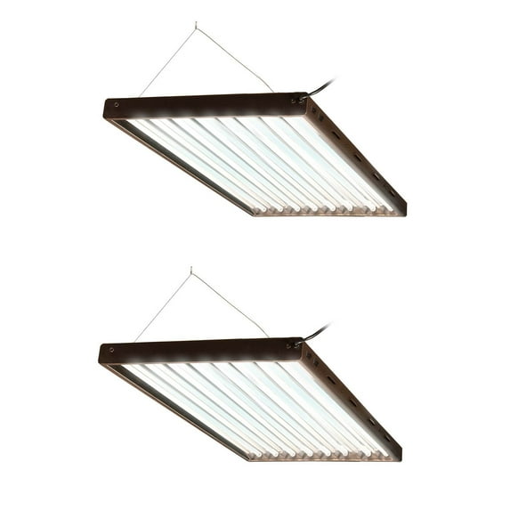 Hydrofarm Agrobrite Designer FLP48 4 Foot T5 8 Tube 432W Grow Light (2 Pack)