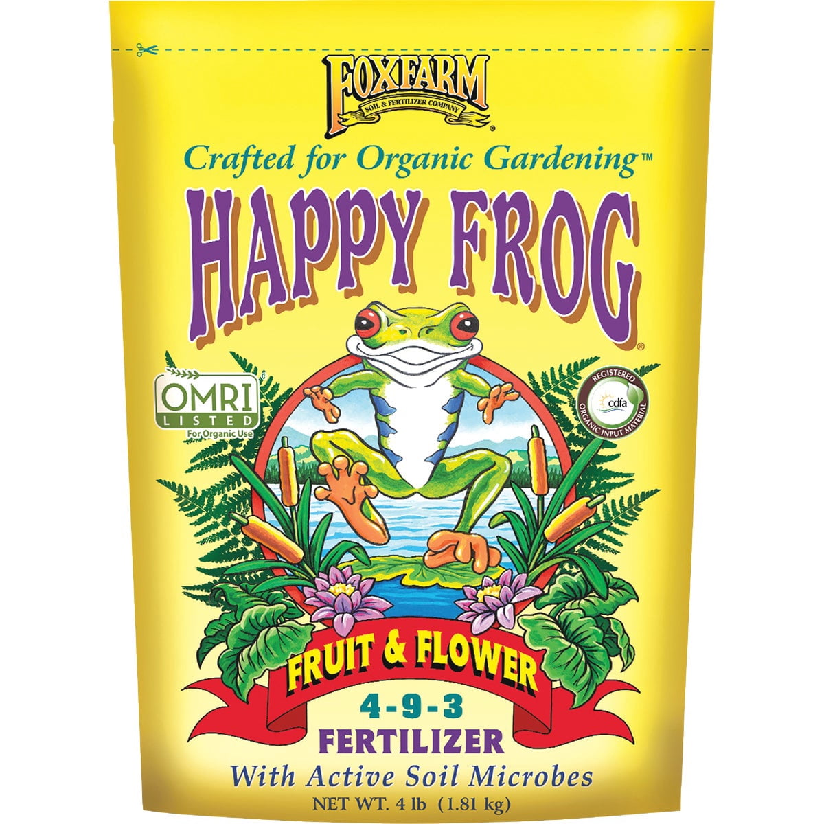 Hydrofarm Fox Farm FX14060 FoxFarm Happy Frog Fruit and Flower Fertilizer, 4 lb
