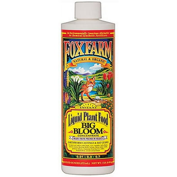 Hydrofarm Foxfarm PT Big Bloom Liquid Plant Food Concentrate Natural & Organic B