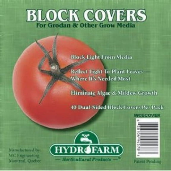 Hydrofarm HGCOV4 Rockwool Block Cover (40 Pack), 4"