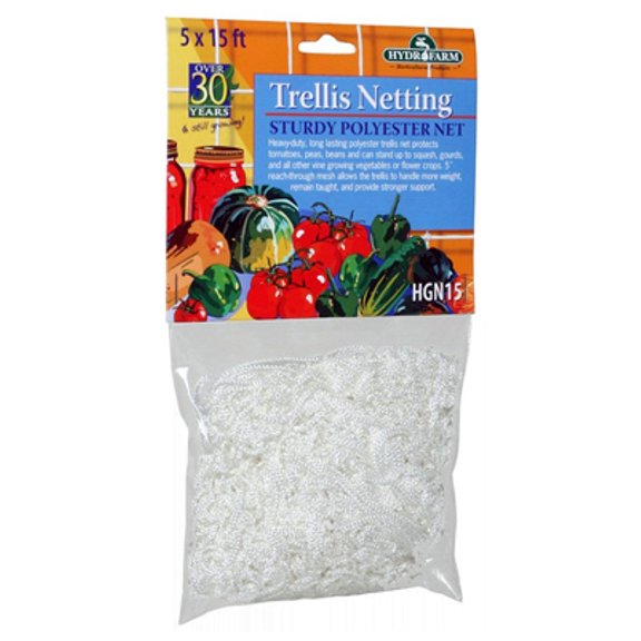 Hydrofarm HGN15 Hydroponic Trellis Netting, Heavy-Duty Polyester, 5 x 15-In. - Quantity 1
