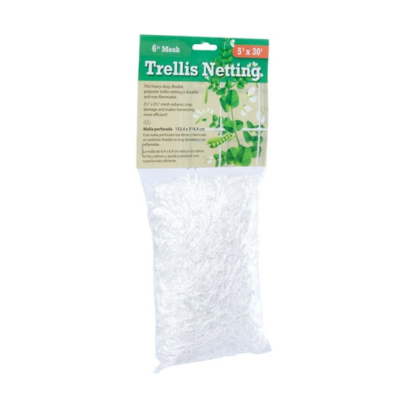 Hydrofarm HGN15S Flexible String Netting, 5'x15', 3.5'' Mesh Trellis, 5' x 15'