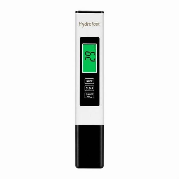 Hydrofast - A2S Digital Water Tester, 4 in 1 TDS/ EC Temperature(°C/°F), 0~9990ppm Reading, Ideal for Drinking Water, RO/DI System - White + Black