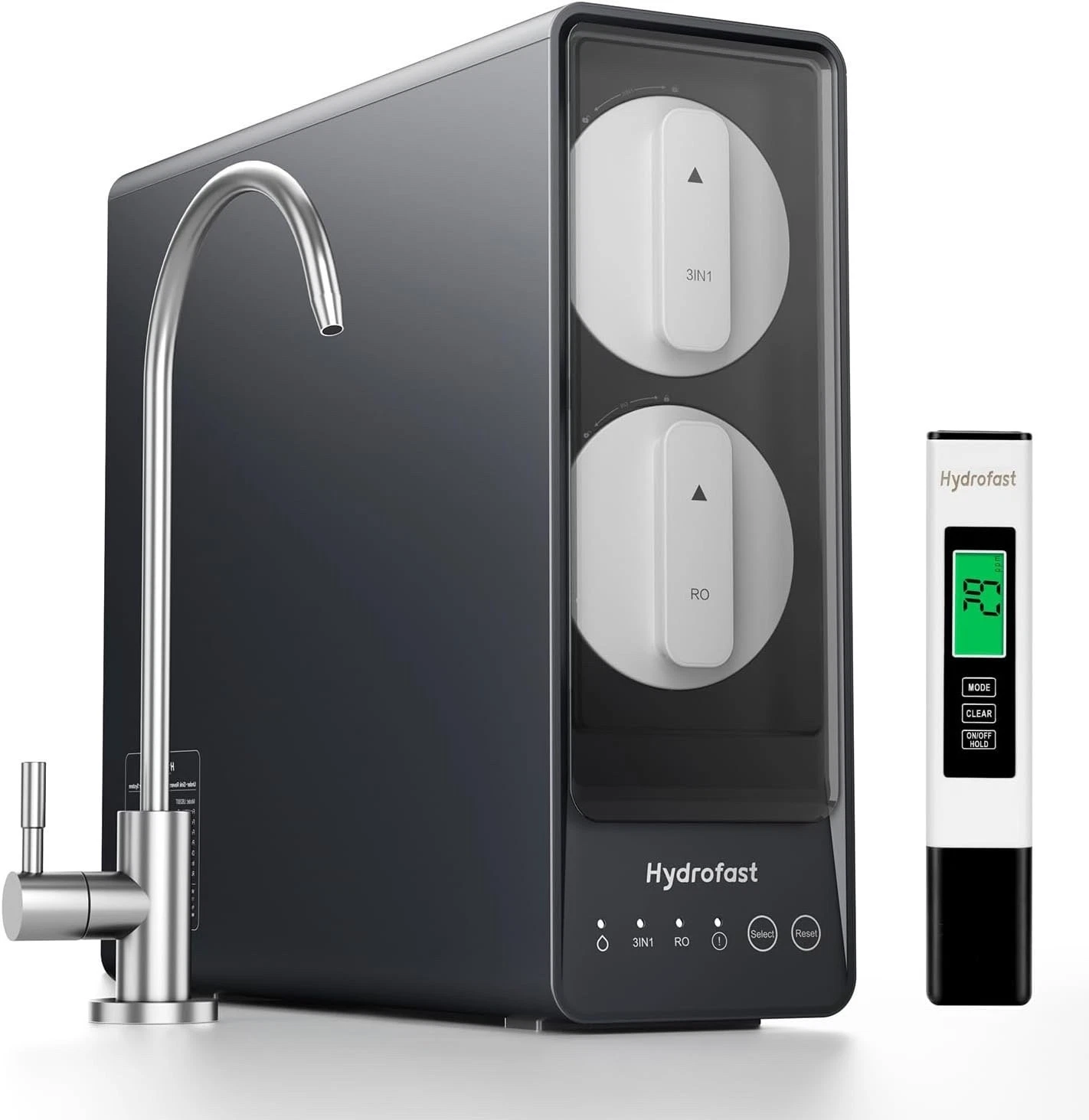 800G Undersink RO Water Purifier with 9-Stage Filtration, TDS Meter, and 5 Sec/8oz Fill Speed Hydrofast UB200T