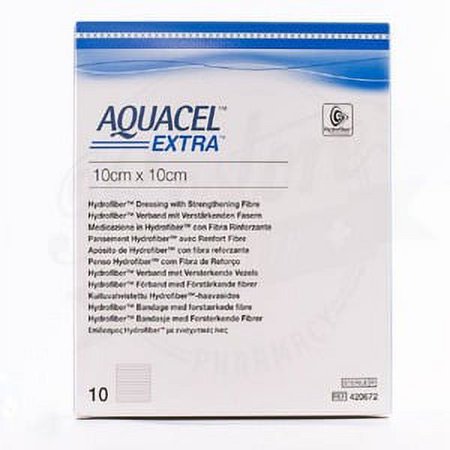Hydrofiber Dressing AquacelÂ® Extraâ„¢ Hydrofiber (Sodium Carboxymethylcellulose) 2 X 2 Inch