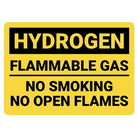Hydrogen Flammable Gas No Smoking Safety Sign metal aluminium Wall Sign (12 x 16 inch)
