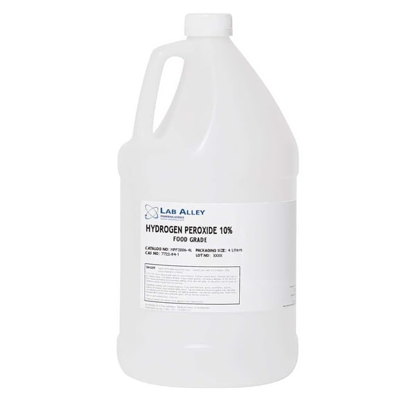 Lab Alley Hydrogen Peroxide Chemical Solution, 10% Food Grade, 4 Liters