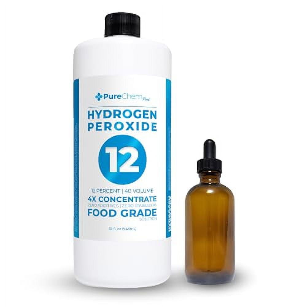 Hydrogen Peroxide 12 Percent (32oz + Dropper) Hydrogen Peroxide