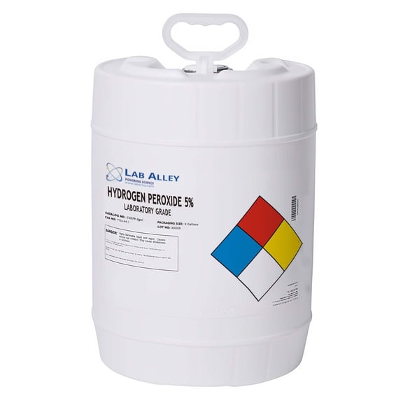 Lab Alley Hydrogen Peroxide Chemical Solution, 5% Lab Grade, 5 Gallons