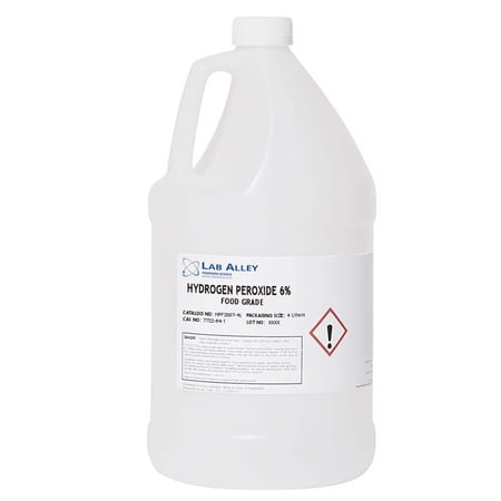 Hydrogen Peroxide 6% Solution, Food Grade, From Kosher 4L