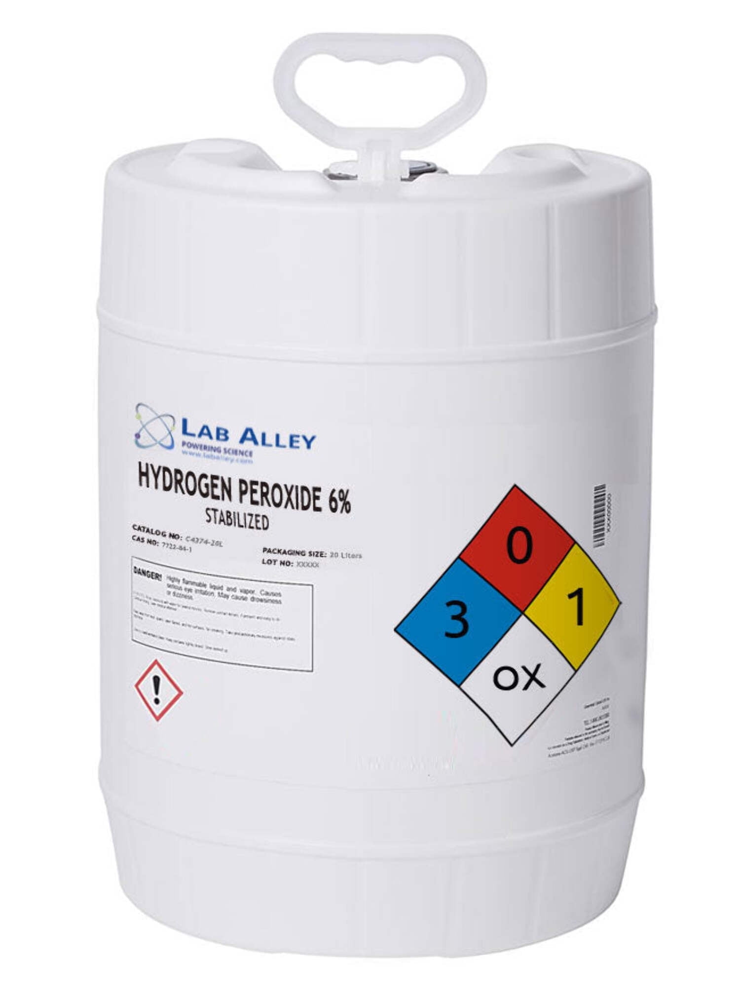 Lab Alley Hydrogen Peroxide 6% Lab Grade Reagent, Stabilized