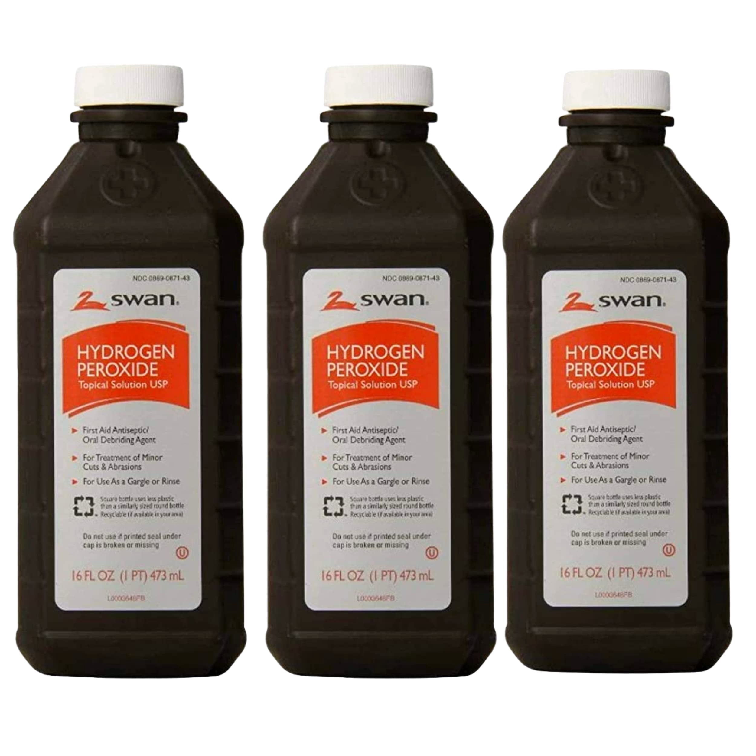 Hydrogen Peroxide Antiseptic Solution, 16 Fl Oz (Pack of 3)
