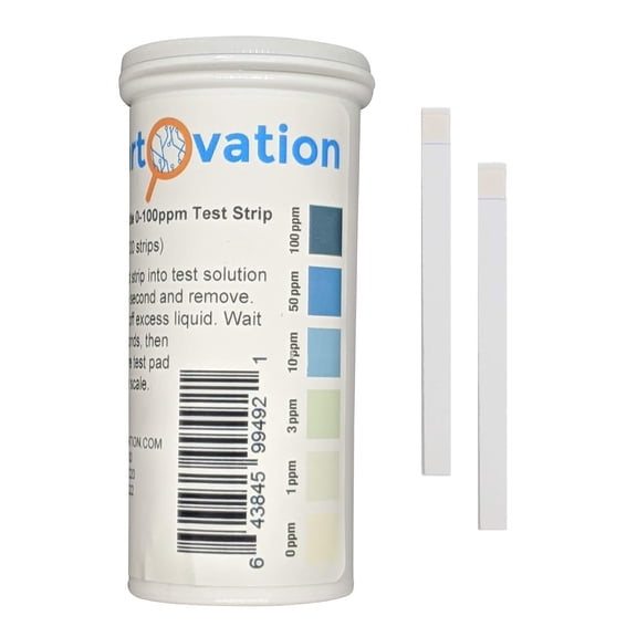 Hydrogen Peroxide H2O2 0-100 ppm Test Strip Kit, Low Level [Vial of 100 Strips]